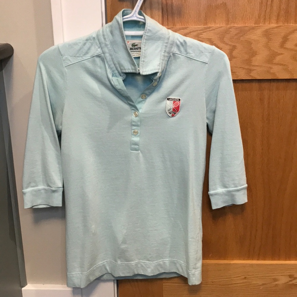 Lacoste Women’s Aqua 3/4 sleeve polo golf shirt
